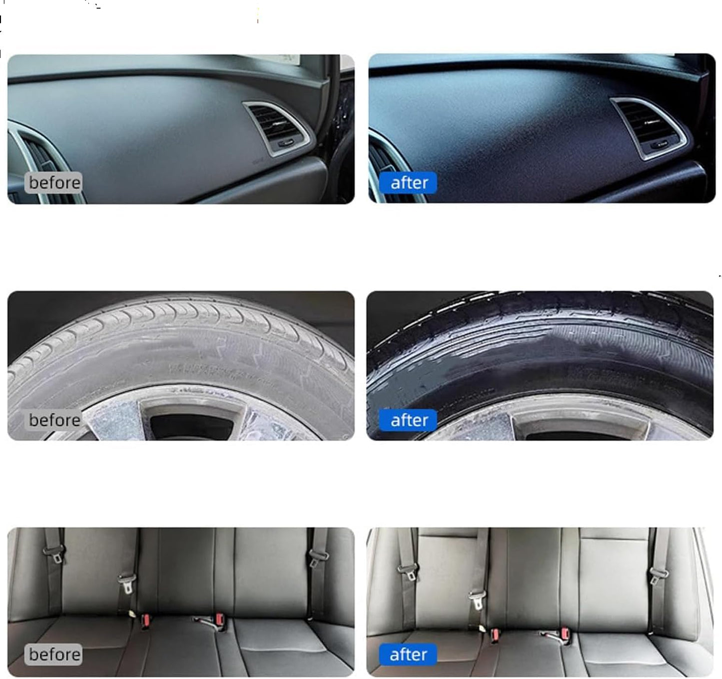 Plastic Restorer for Cars,Car Plastic Restorer Black,Restore The Luster of Plastics and Rubber,120ml (2pcs)