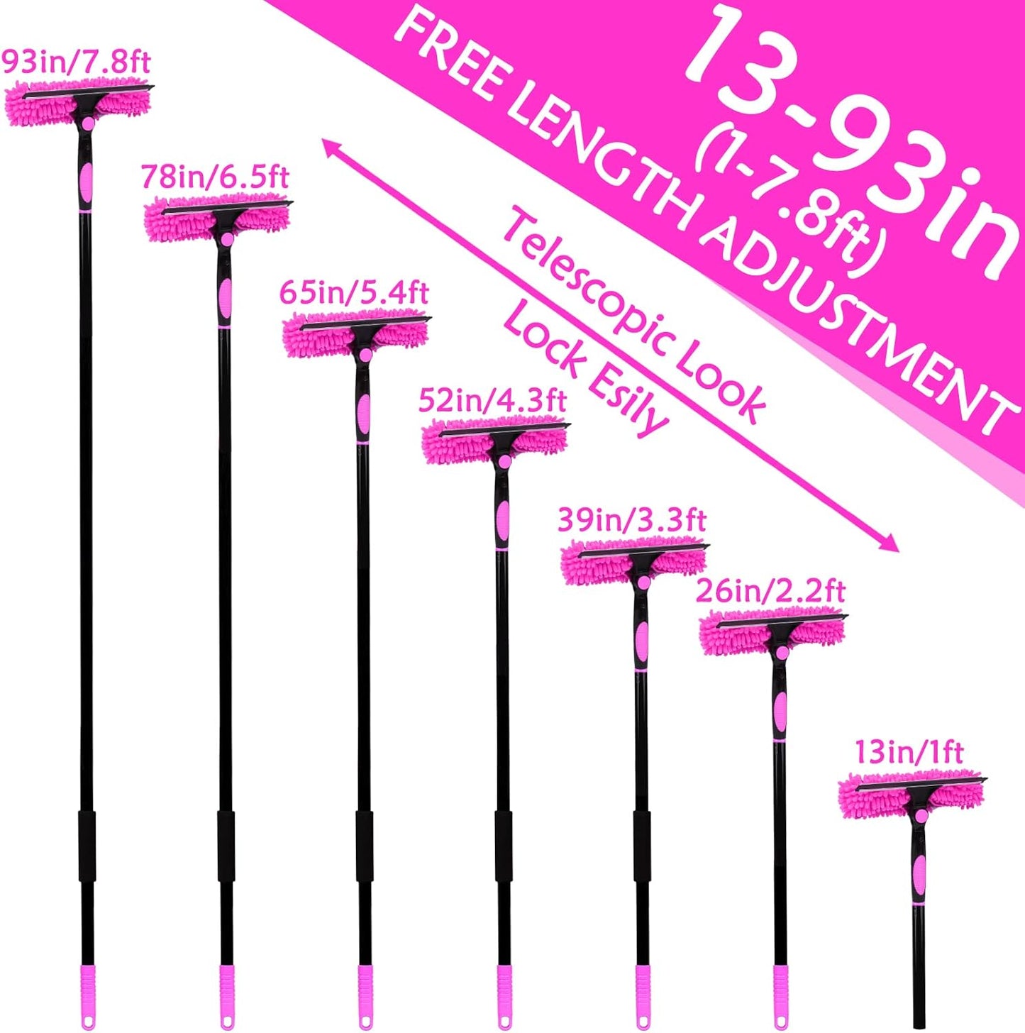 15 Foot Dusters for Cleaning, Duster with Extension Pole 7-15ft, Microfiber Feather Duster Used for Cleaning Ceiling Fan, High Window, Blinds, Shutters, Sofa, Cobweb Duster for Home (12 PCS)