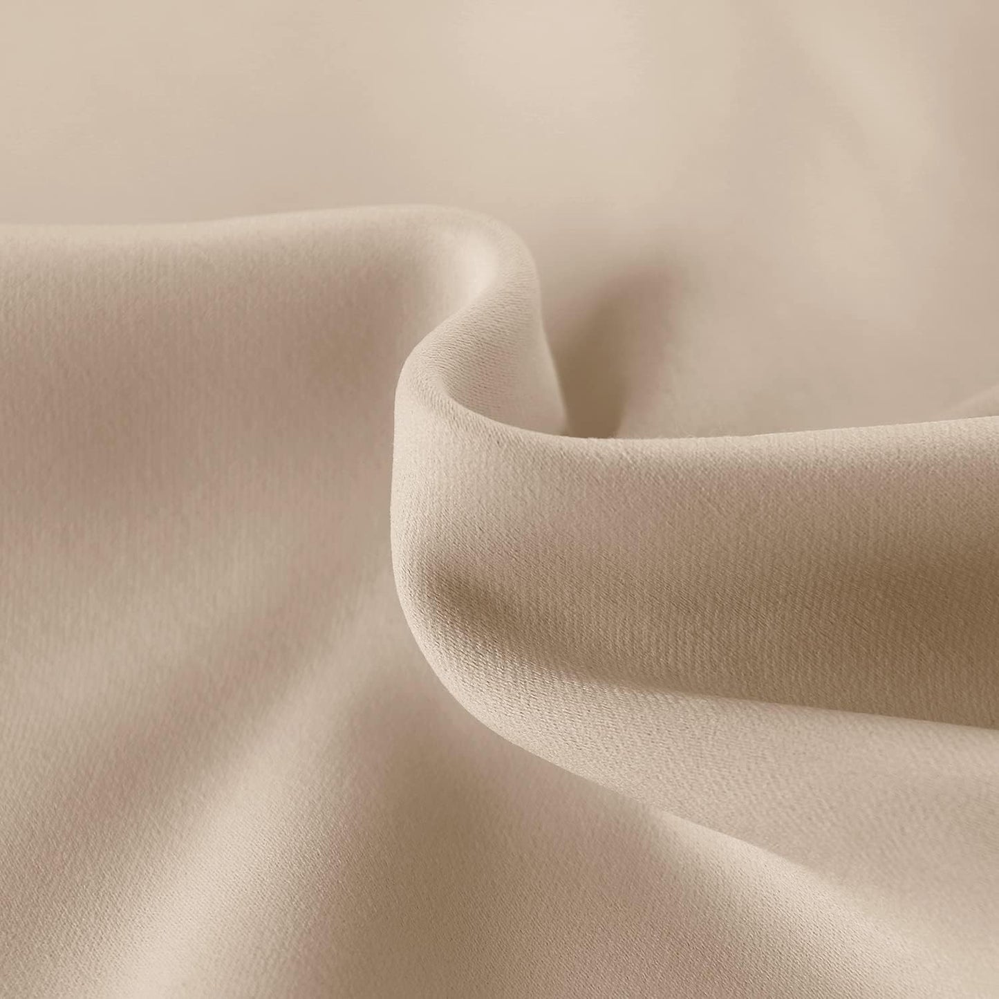 DWCN French Door Curtains – Rod Pocket Thermal Blackout Curtain for Doors with Glass Window, Kitchen and Patio Doors for Privacy, 25 X 40 Inches Long, 1 Curtain Panel with Tieback, Beige