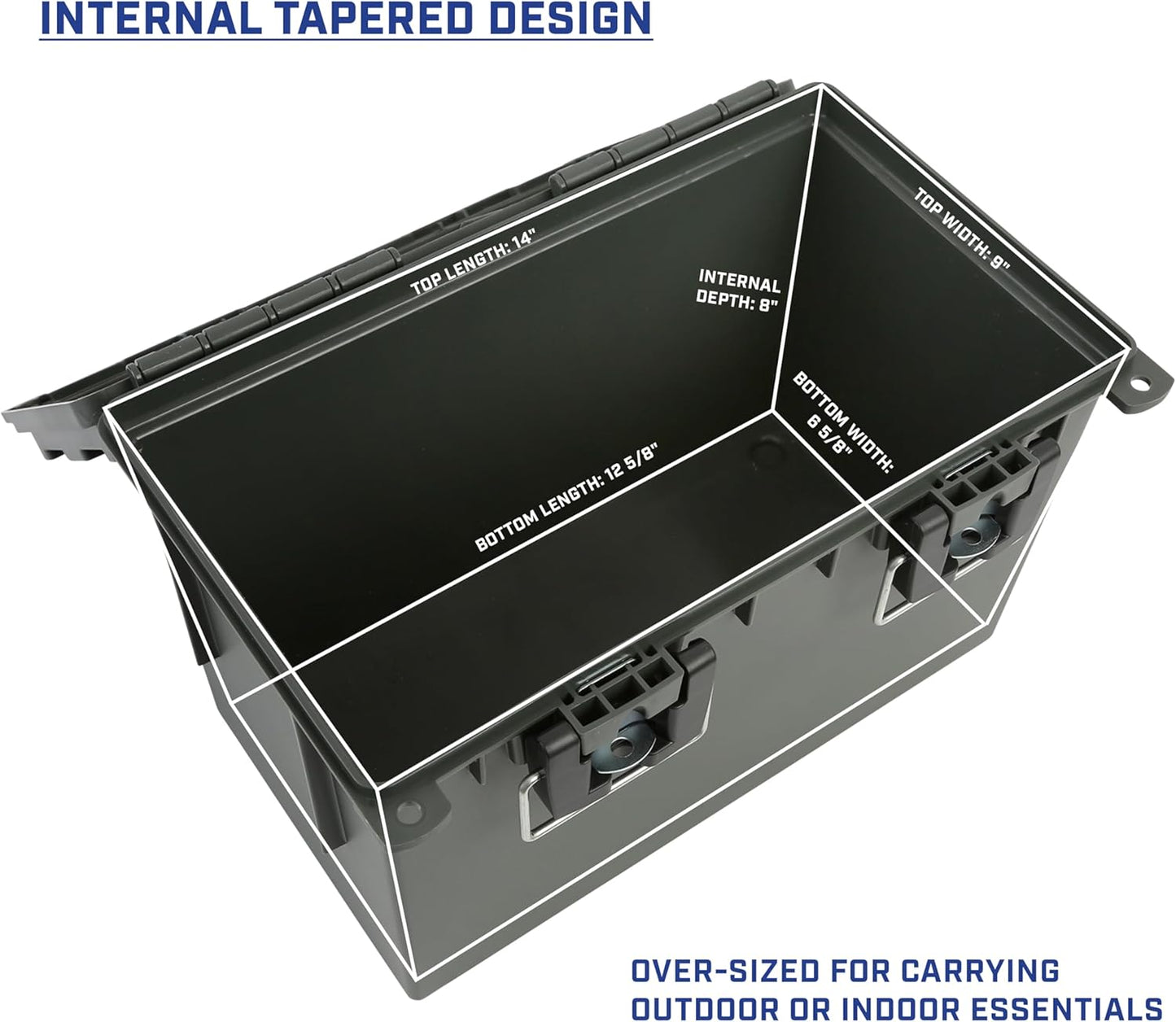 Sheffield 12765 XL Storage Bins With Lids, 4-Pack Stackable Storage Bins, Made in USA, Lockable and Water-Resistant Containers with Lids, Plastic Containers for Home, Classroom, and Dorm