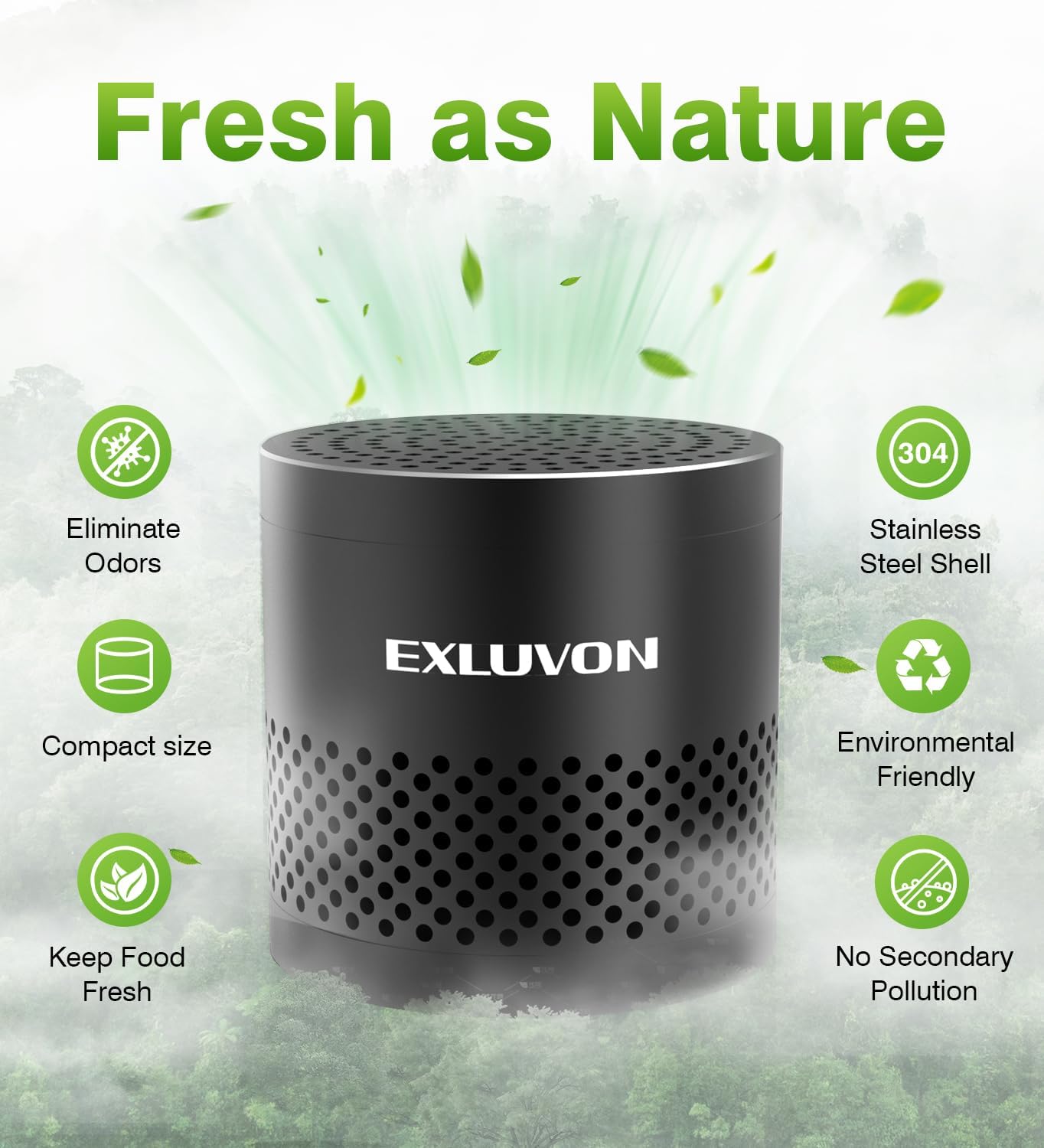 Refrigerator Deodorizer, Fridge Odor Eliminator Lasts for 10 Years, Household Essentials Travel Size Air Purifiers, More Effective Than Baking Soda and Bamboo Charcoal Air Purifying Bag, Black