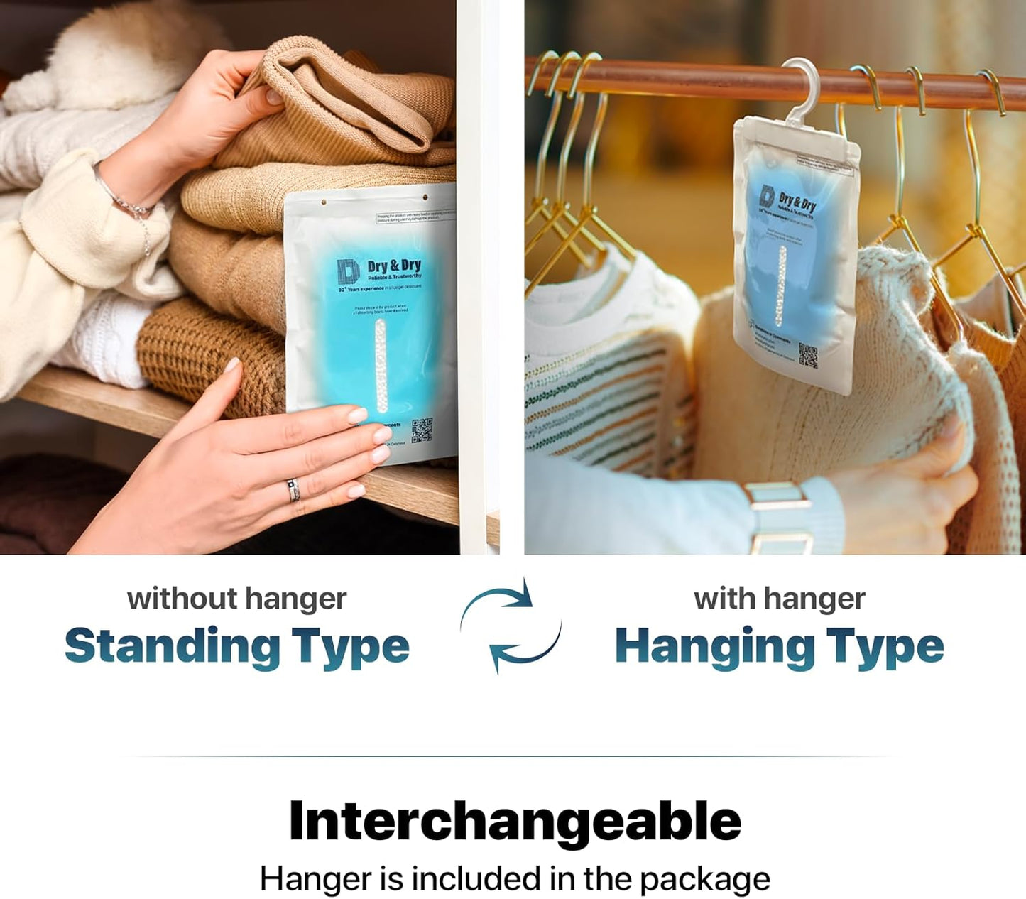 Dry & Dry 3 Packs Hybrid Moisture Absorbers & Musty Odor Eliminator Dehumidifier to Control Excess Moisture for Basements, Closets, Bathrooms, Laundry Rooms. Moisture Absorbers