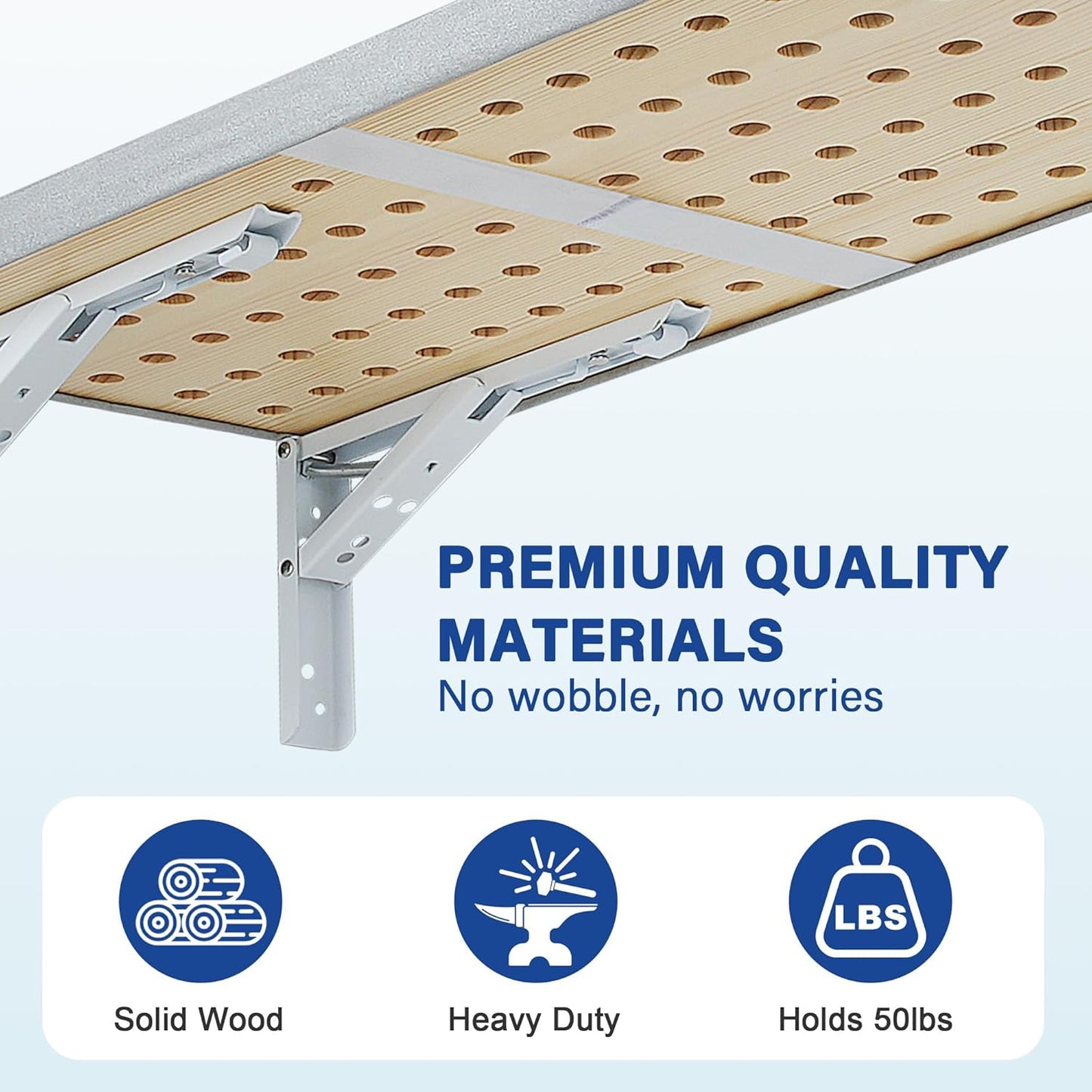 Wall Mounted Ironing Board - Fold Out Ironing Board Wall Mount with Removable Cover - Foldable Compact - Foldable - for Laundry Rooms, Bedrooms, Cabinet