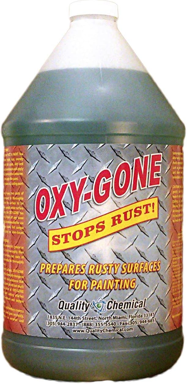 Quality Chemical Oxy-Gone Rust Remover and Metal Treatment/Rust Repair/Prepares surfaces for painting / 1 gallon (128 oz.)
