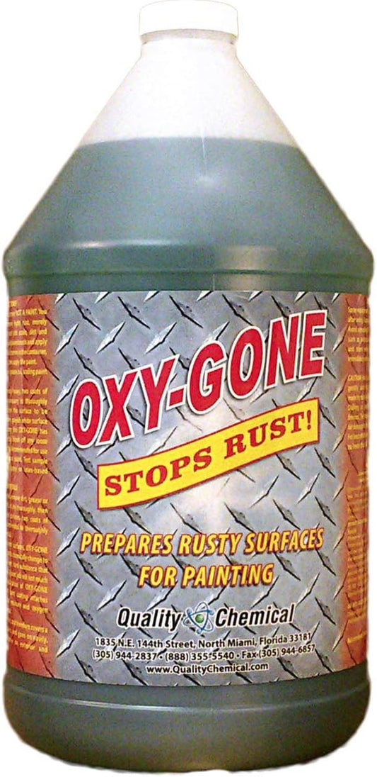 Quality Chemical Oxy-Gone Rust Remover and Metal Treatment/Rust Repair/Prepares surfaces for painting / 1 gallon (128 oz.)