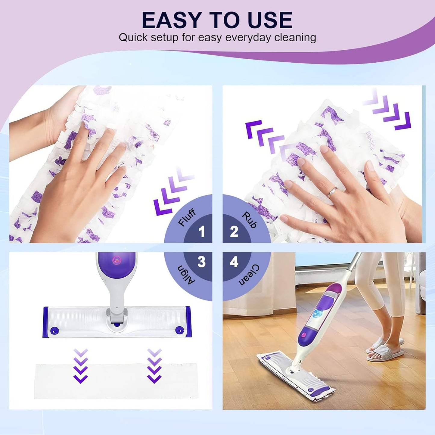 42 Pcs 5X Cleaning Power Mop Refills for Swiffer Power Mop, Unscented 14-Layer Thickened Disposable Mopping Pad Refills, for All Finished Floors