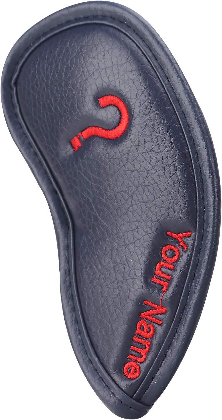 CRAFTSMAN GOLF 12pcs or 1pc Thick Synthetic Leather Golf Iron Head Covers Set Headcover Fit All Brands Callaway Ping Taylormade Cobra Etc. Also Custom Name