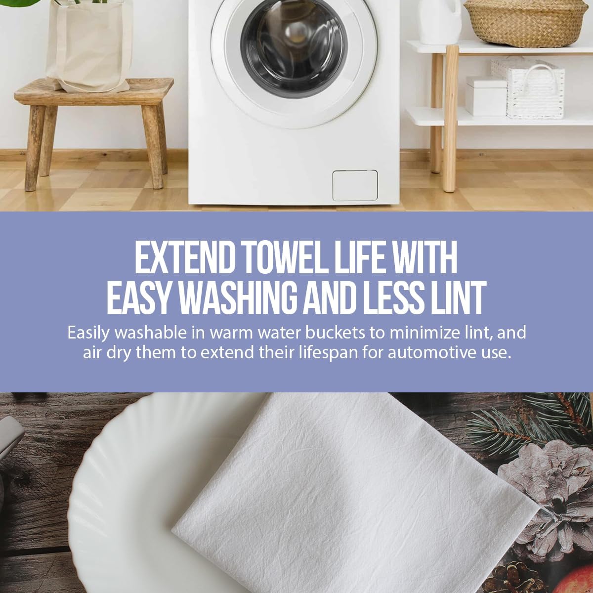 Flour Sack Towels| Tea Towel for Crafts| Kitchen Dish Cotton Blank Towel for Embroidery|Baking Bread Proofing Linen Cover| Thick Absorbent Quick Dry| 4 Pack 33"X38" White