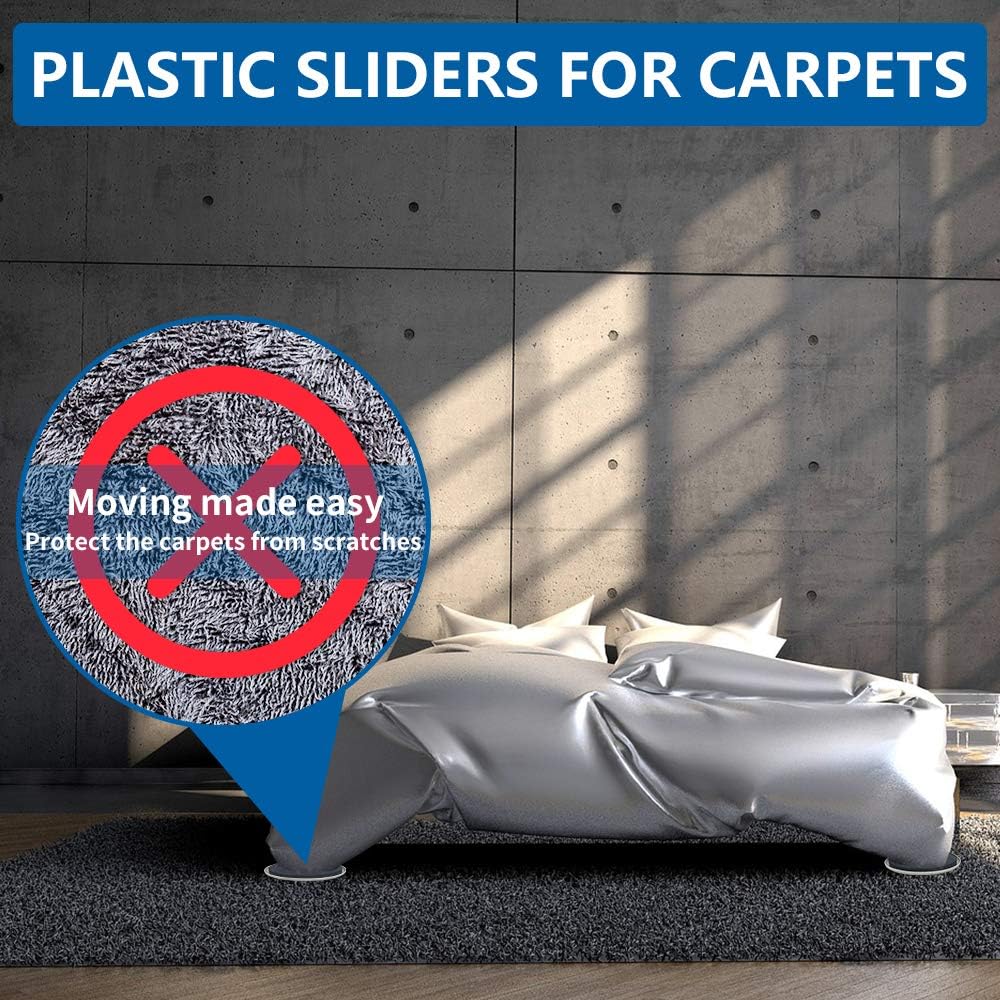 Furniture Sliders,Multi-Surface Furniture Movers Sliders for Carpet and Hardwood Floors,12 Pack 3 1/2" Moving Pads and 12 Hardwood Socks,Slide Furniture on Any Surface Easily!