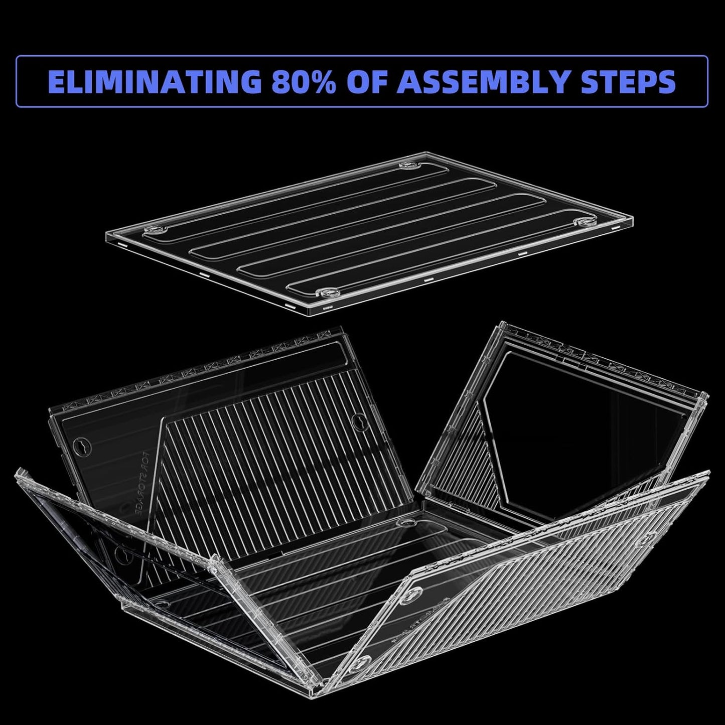 6 Pack Upgraded XX-Large Storage Organizer with Magnetic Door, New structure is more stable, Thicken & Sturdy Clear Stackable Interconnectable Shoe Box for Entryway, Closet, Under Bed