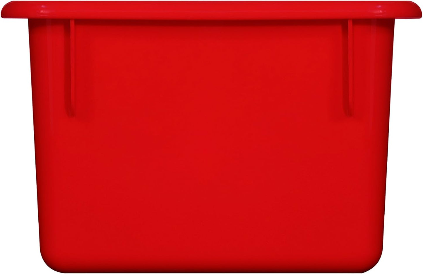 Wood Designs Cubby Storage Bin, Heavy Duty Plastic Containers for Kids Red Cubby Tray Set of 20