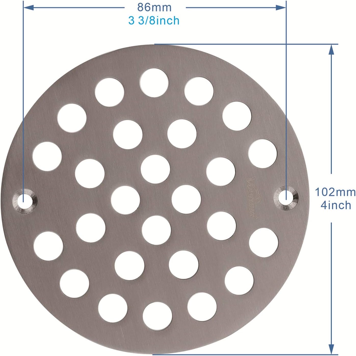 4-Inch Screw-in Shower Drainer Cover Replacement Floor Strainer Floor Drain Brushed Nickel