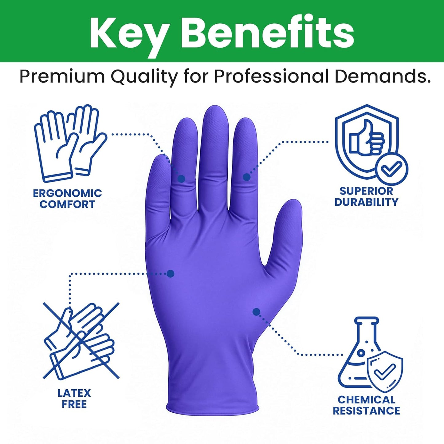 SafeWay Nitrile Disposable Gloves — Multi-Purpose Powder-Free, Non-Latex, Medical Use, and Textured Fingertips for Food Prep, Cleaning, Tattoo, Nursing, Lab, Examination, & More — (1000 pcs, X-Large)