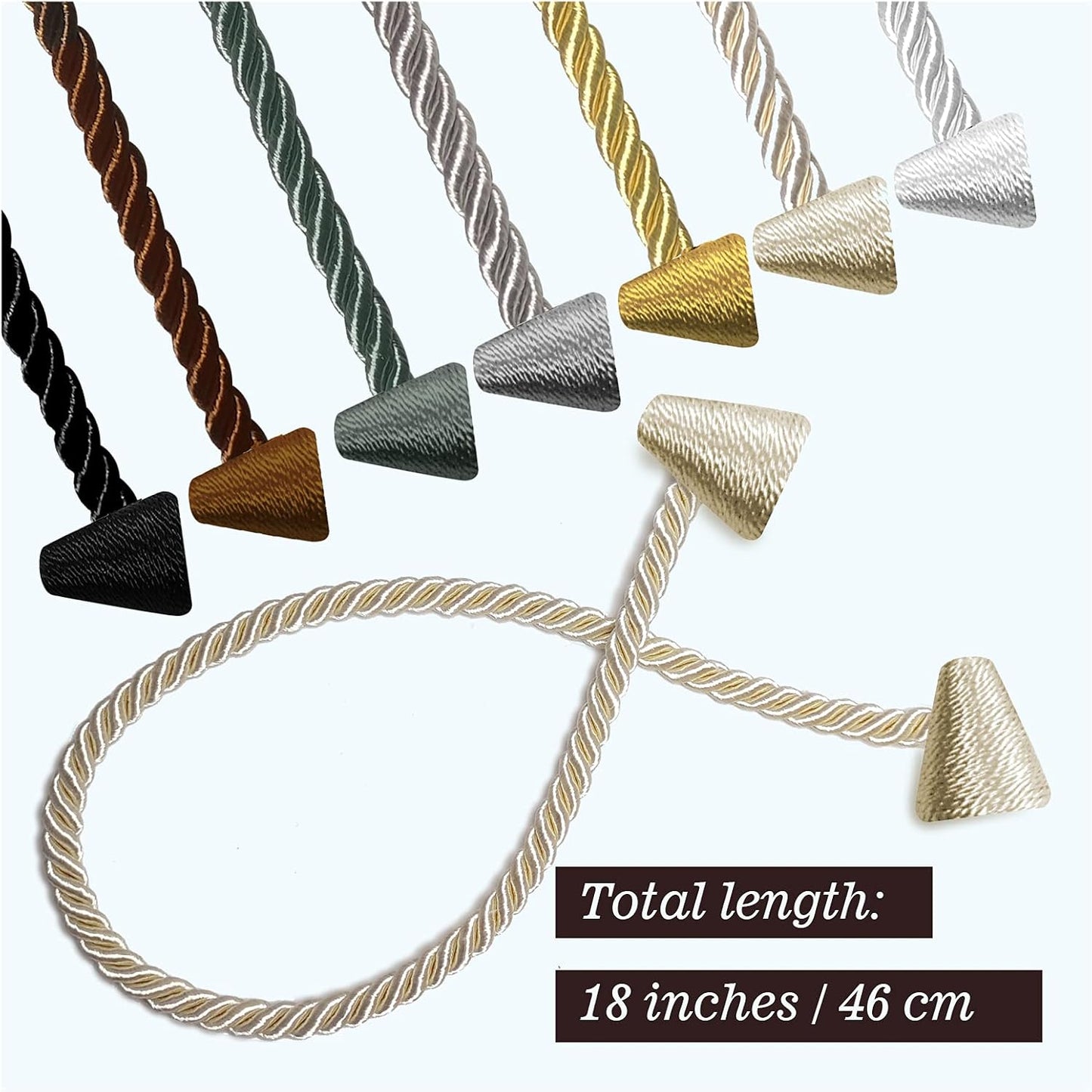 Hion Magnetic Curtain Tiebacks Dark Brown 2pcs, Curtain Tiebacks Buckles Holdbacks Holders Hooks Clip for Home Bedroom Office Decorative Curtain