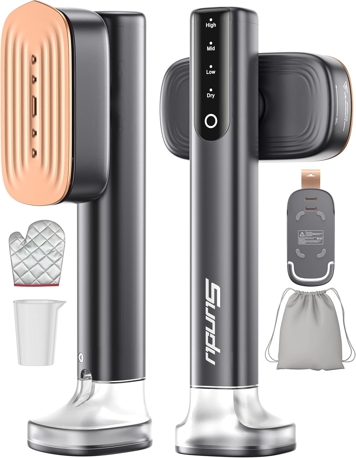 Sundu Steamer for Clothes,15s Fast Heat-up Handheld Garment Steamer,35mins Runtime & 180ml Large Tank,25g/min Steam,Ceramic Panel,Stands on Desk,Wrinkle Remover for Travel, Home, Office(Dark Gray)