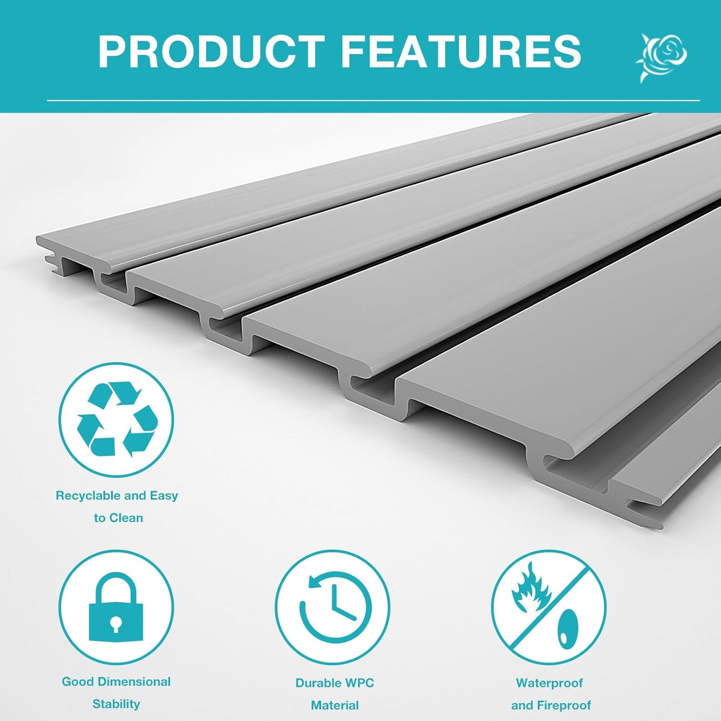 NeatiEase Slatwall Panel Wall Storage Systems, 4 x 8ft Slat Wall Paneling Garage Wall Organizer, Heavy Duty Wall Mounted PVC Wall Rack (Gray)