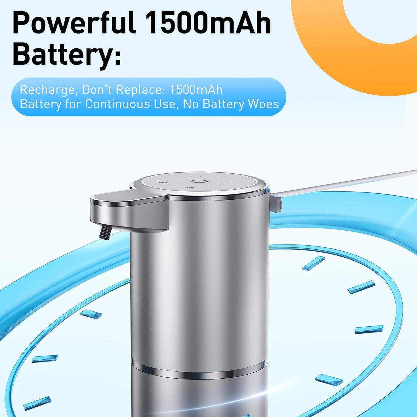 Automatic Foaming Soap Dispenser Foaming Hand Sanitizer Touchless 1500mAh Soap Dispenser Rechargeable with Sensor for Bathroom Kitchen 13.5oz/380ml