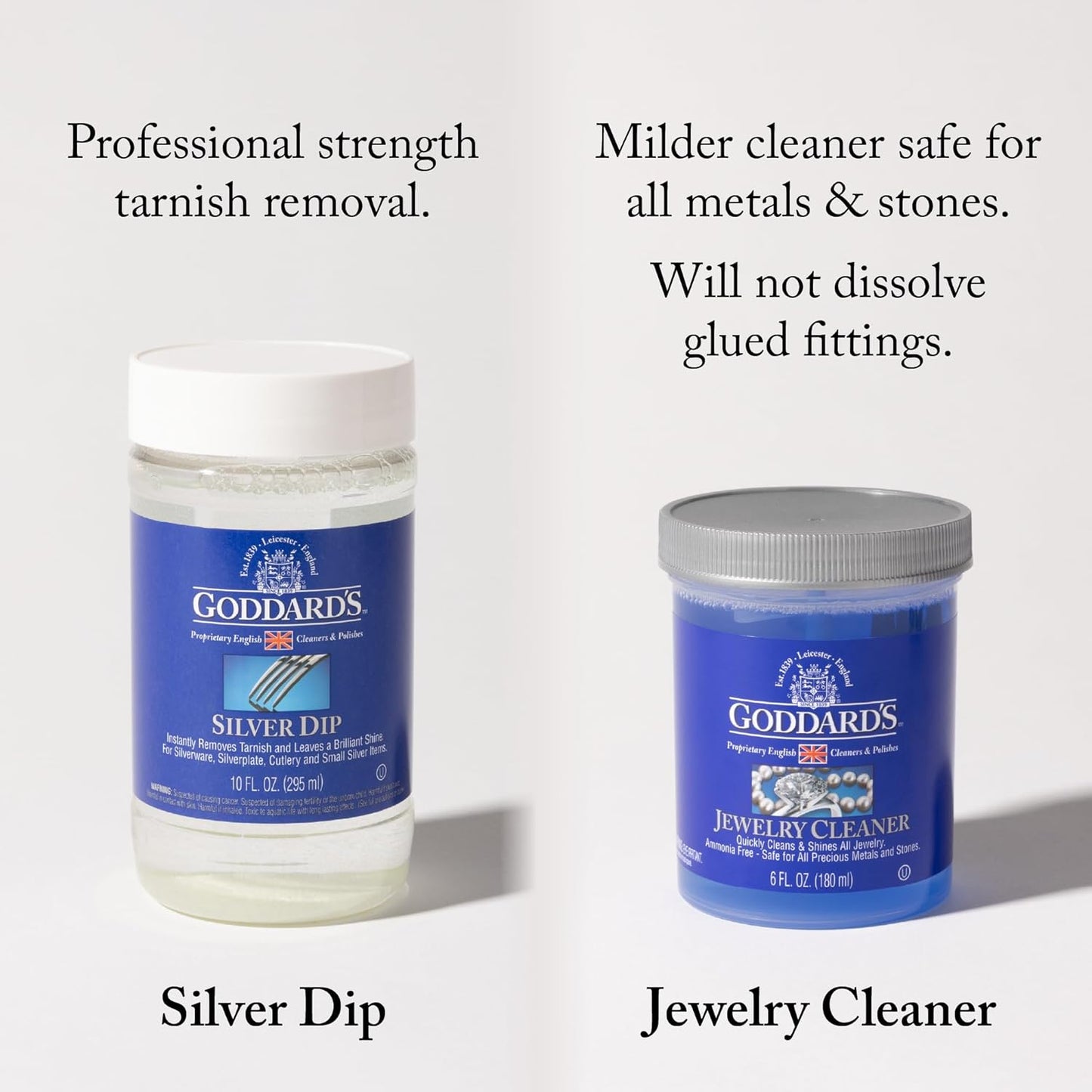 Goddard’s Silver Cleaner Dip – Silver Jewelry Cleaner Solution for Filigree Metalwork & Small Items – Professional Use Silver Tarnish Remover – Silverware Cleaning Supplies (10 oz)