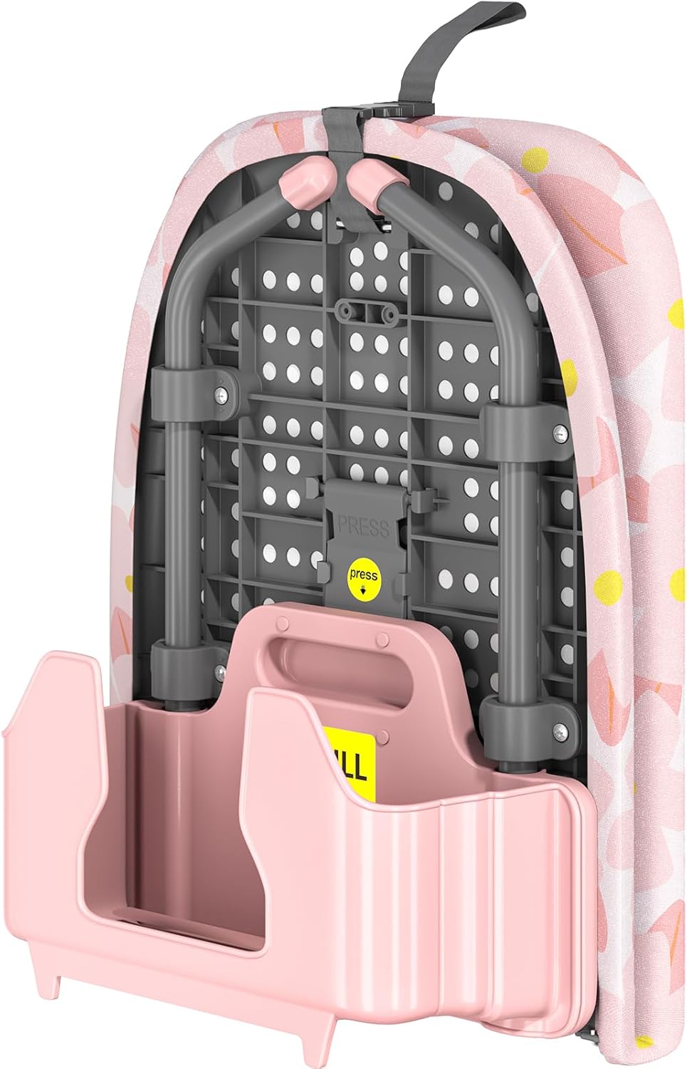 APEXCHASER Small Ironing Board with Iron Holder, Compact Iron Board with Non-Slip Feet, Portable Tabletop Ironing Board with Cotton Cover for Small Spaces and Travel, Pink