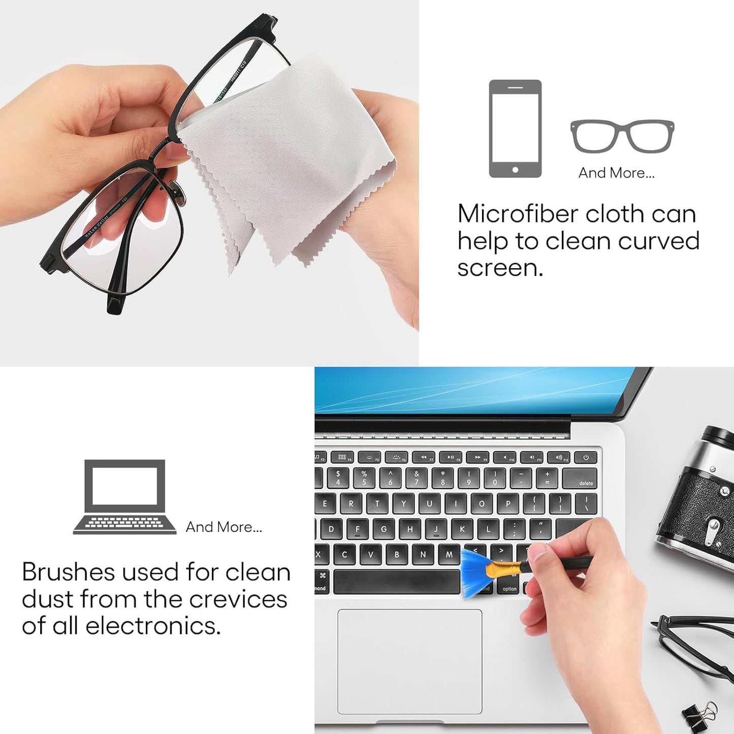 Fingerprint Proof Screen Cleaner,3 in 1Touchscreen Mist Cleaner Spray Wipe Cleaner,Safe for All Phones, Computer, Laptop, Tablet and Car Screen(Grey Pink)