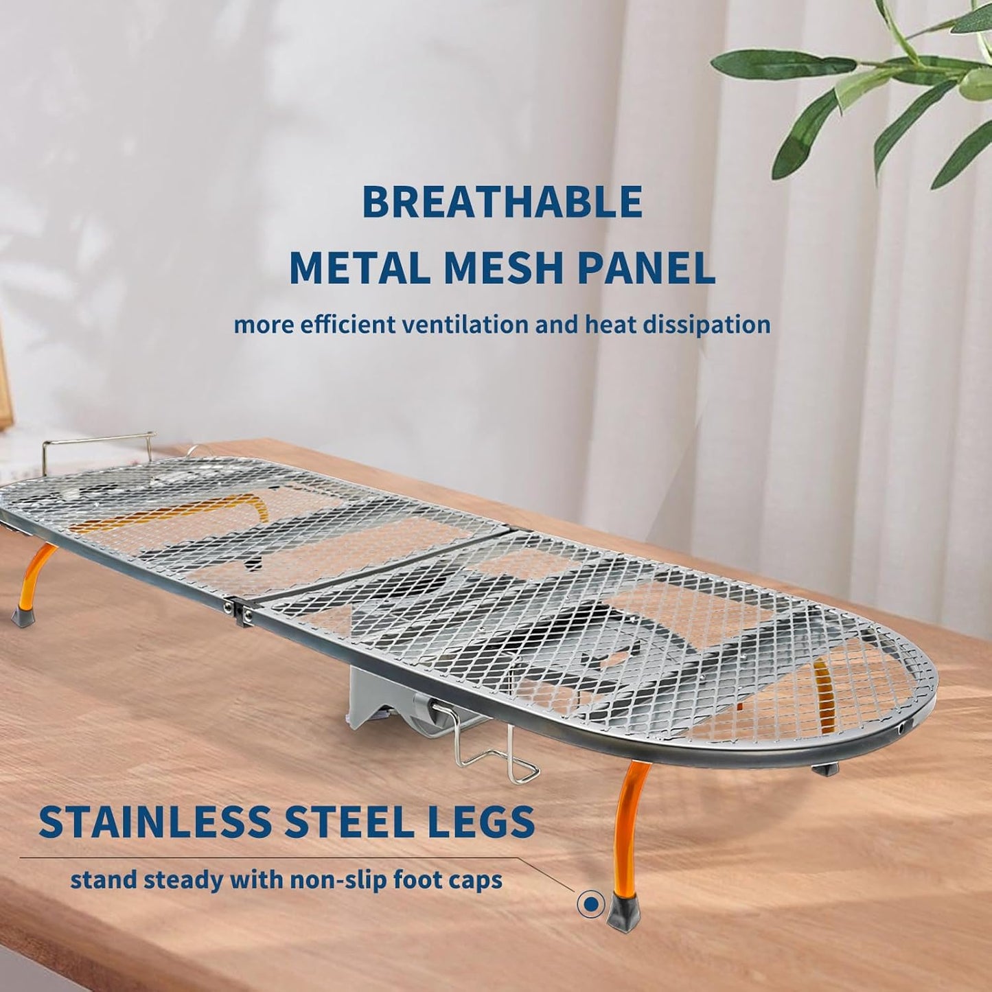 Tabletop Ironing Board Folding with Iron Holder and Iron Rest, Portable Space Saving Small Metal Ironing Board