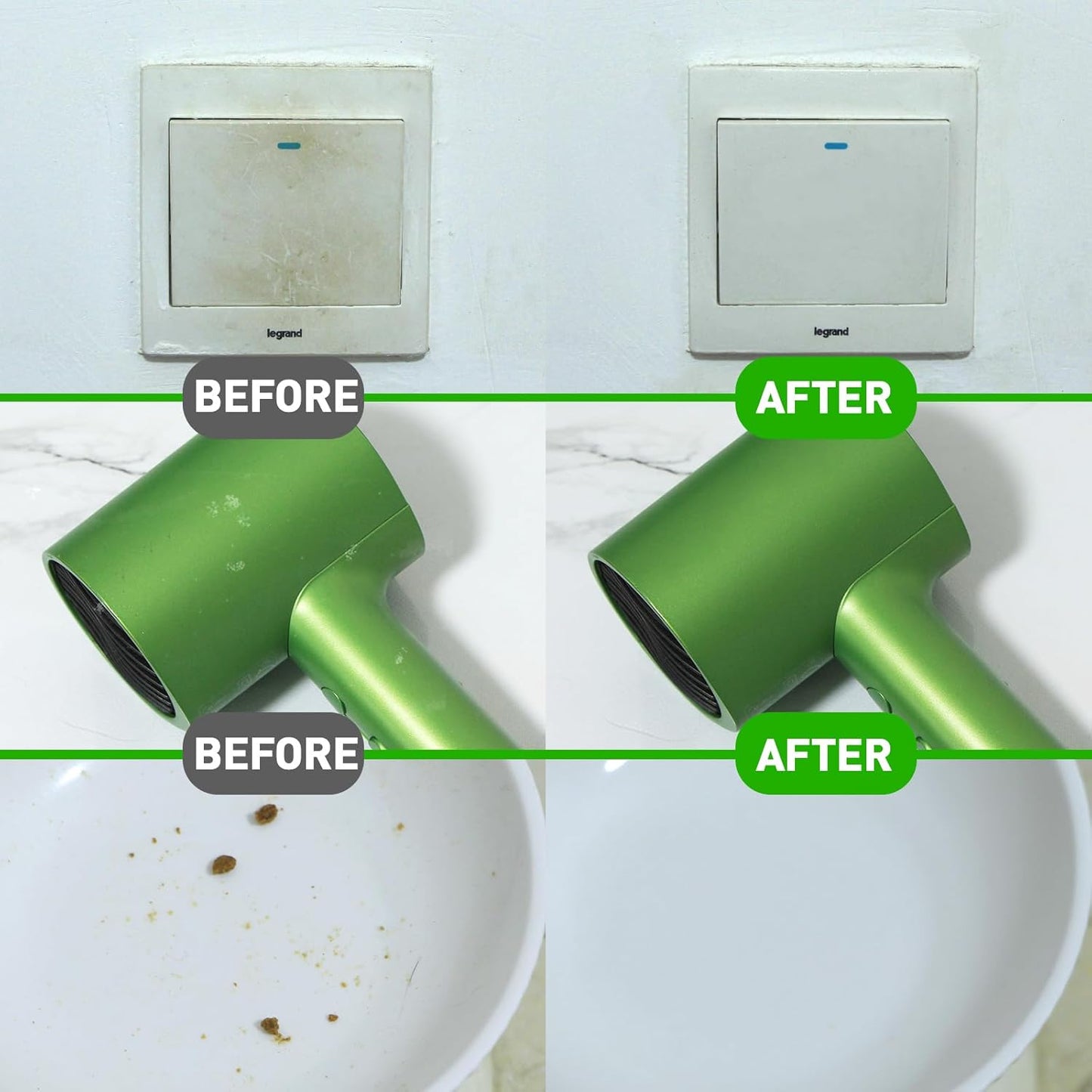 Sponge Eraser 20 Pack 2X Density and Long Lasting Melamine Sponges for Kitchen Bathroom Multi Surface Power Scrubber Foam Cleaning Pads - Bathtub, Floor, Baseboard, Bathroom, Wall Cleaner