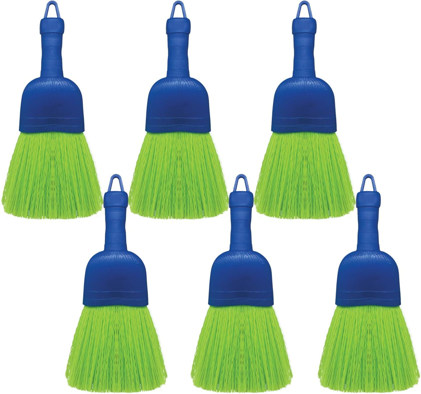 LOLA Whisk Broom, Hand Brush, 6 Pack, Durable Bristles, Whisks Away Dirt & Debris, Compact, Hang Hole for Easy Storage, Indoor/Outdoor