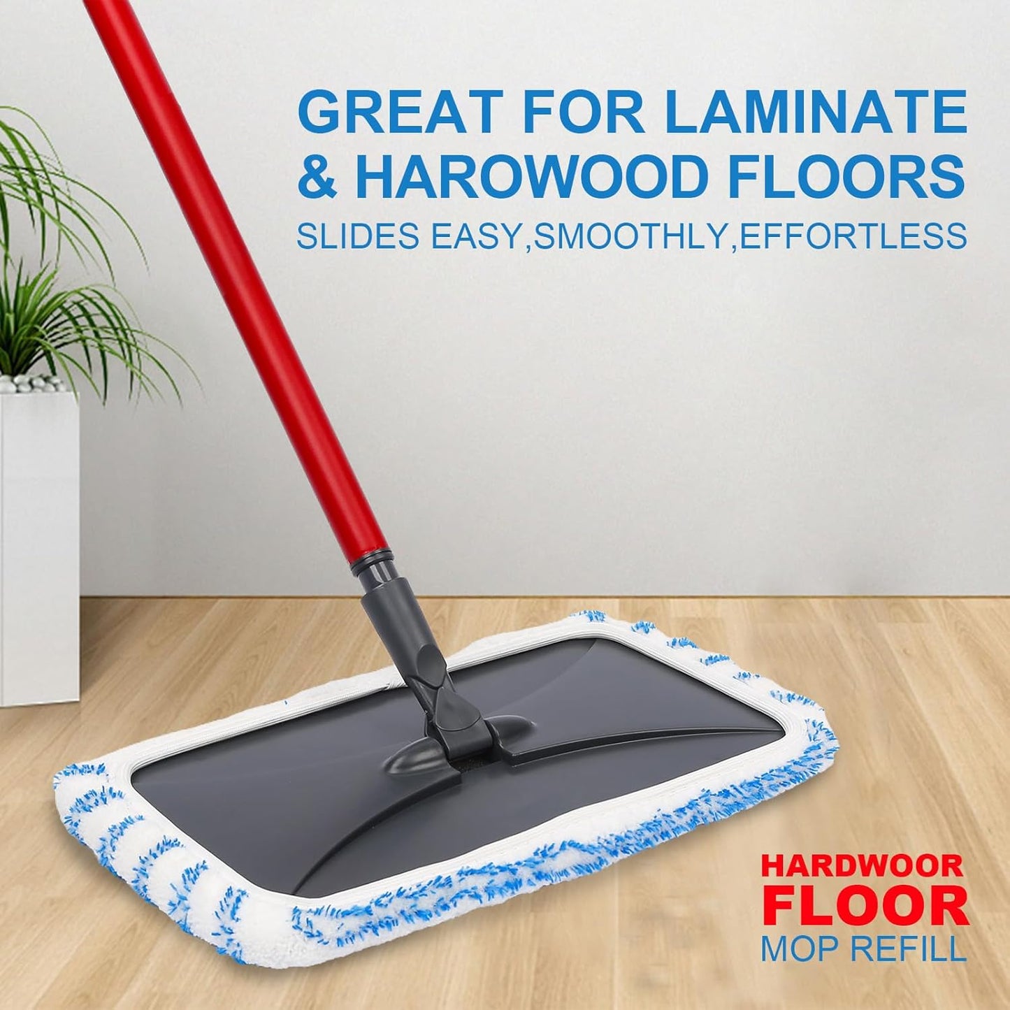 4 Pack Reusable Mop Replacement Pads Suitable for 15*8 inch Flat Mops, Compatible with Hardwood Floor More Microfiber Mop, Cotton Terry Cloth, Floor Cleaner Pads