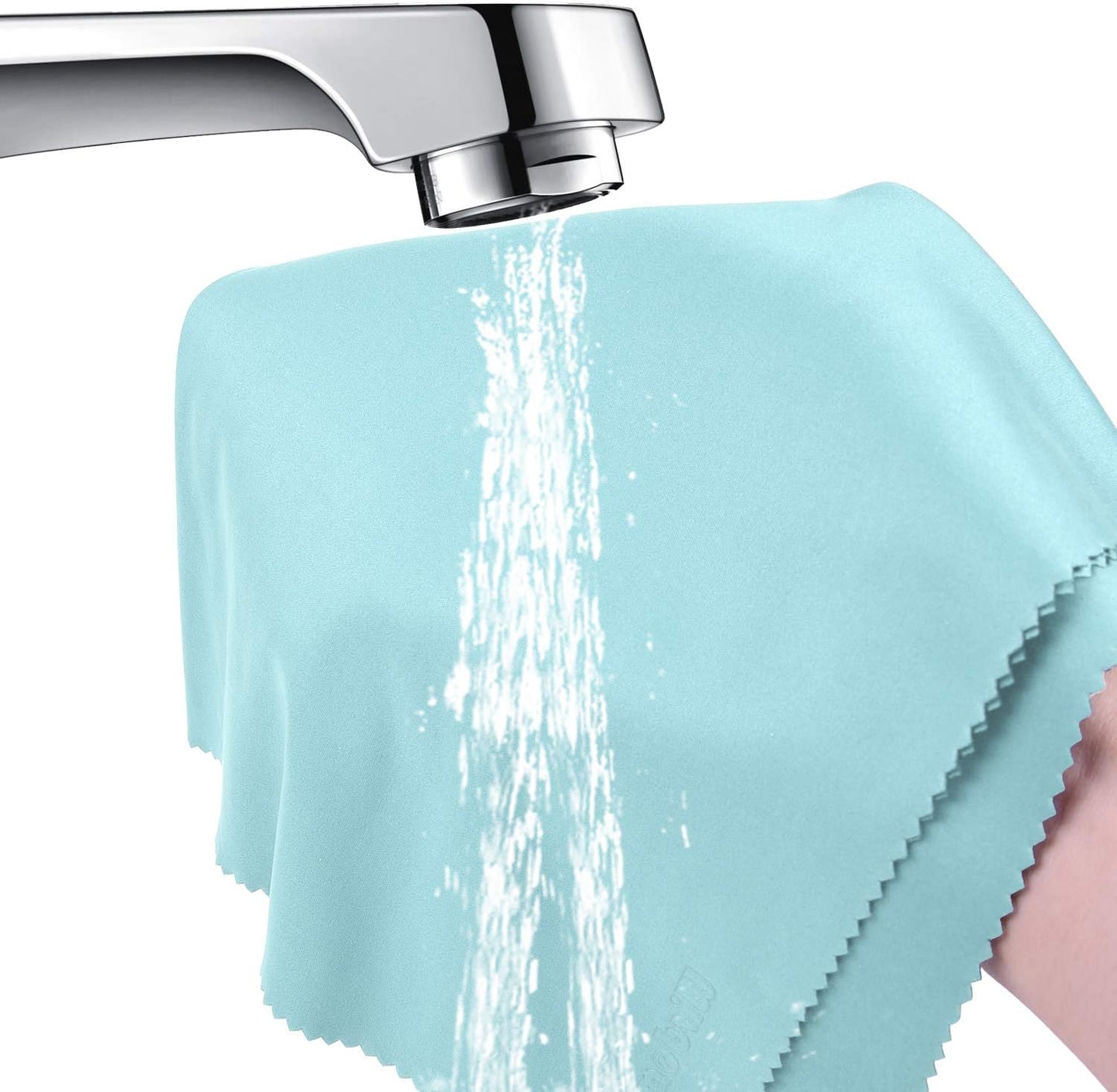 Wisdompro Extra Large 4-Pack Microfiber Cleaning Cloth For Laptop, LCD TV, Computer Screen, Monitor, Tablet, Camera Lens, Glass, Lenses, Phone, iPhone, iPad, other Delicate Surface - Mint (16x16 Inch)