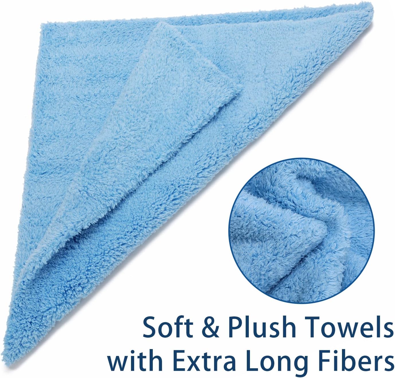 CARCAREZ Microfiber Towels for Cars, Car Drying Wash Detailing Buffing Polishing Towel with Plush Edgeless Microfiber Cloth, 450 GSM 16x16 in. Pack of 6