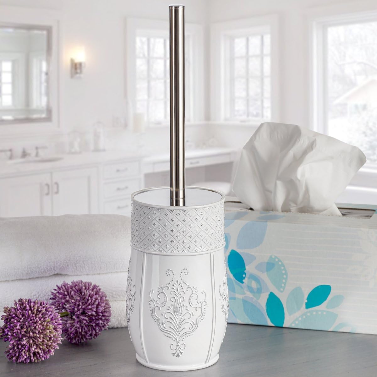 Creative Scents White Toilet Brush and Holder