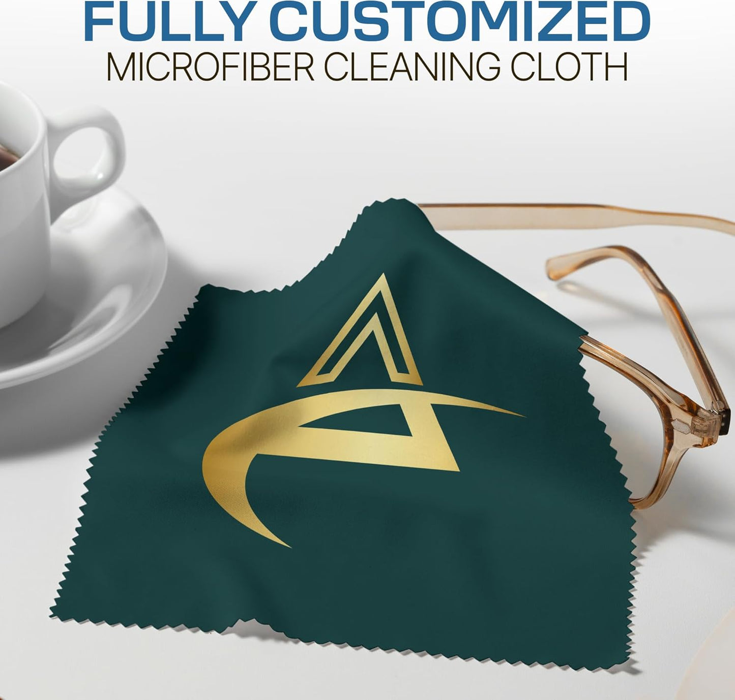Ships Next Day, Made in USA - Customizable Microfiber Cleaning Cloth - Perfect Eyeglass Cleaner Promotional Gift - Premium Microfiber Lens Wipes - Logo or Image Printed (250 Pack) Double Sided
