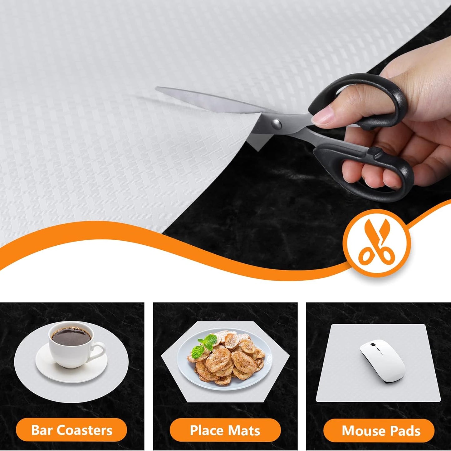 White Shelf Liner Kitchen Cabinet Liners Refrigerator Liners Waterproof & Oil-Proof Kitchen Cupboard Liner Drawer Mats EVA Material Non Adhesive Washable Fridge Liner for Shelves 35.4 x 236.2 Inches