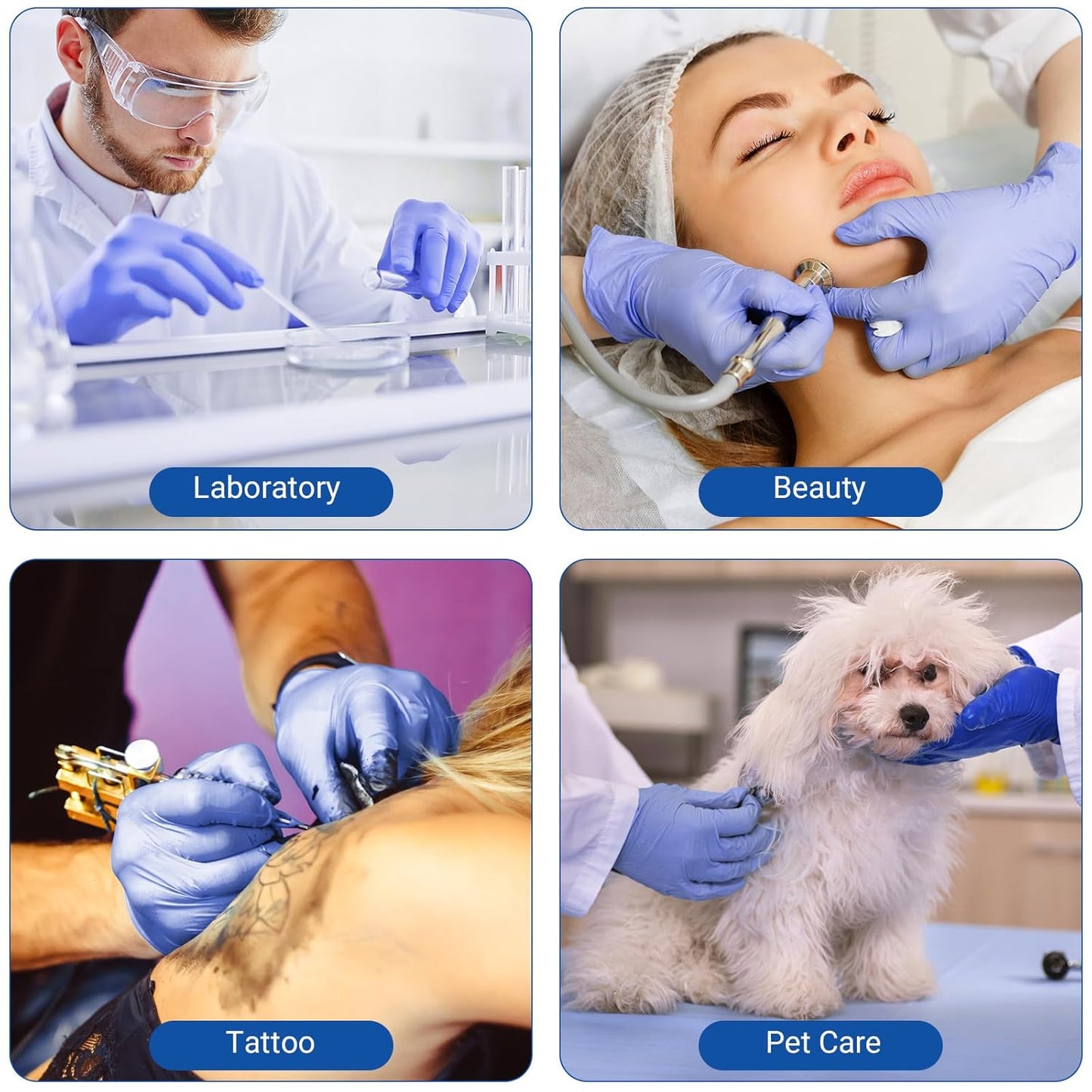 JMU Nitrile Gloves Large Bulk 4000 Count, 3.5 Mil Disposable Gloves Latex-Free, Violet Blue