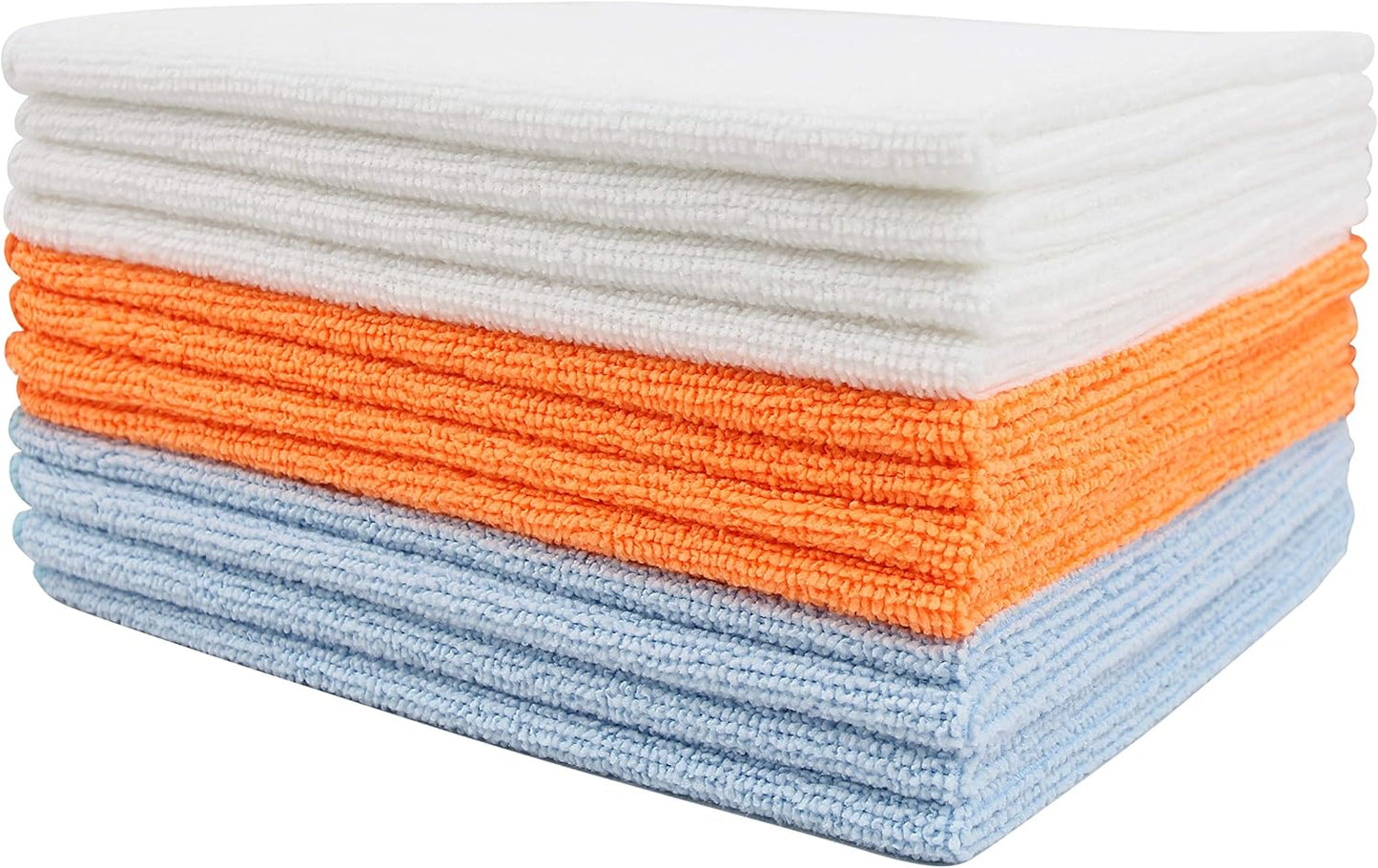 Tricol Clean Certified Recycled Microfiber Cleaning Cloths, Made from Plastic Bottles (12 x 12 in Cloths) Pack of 12