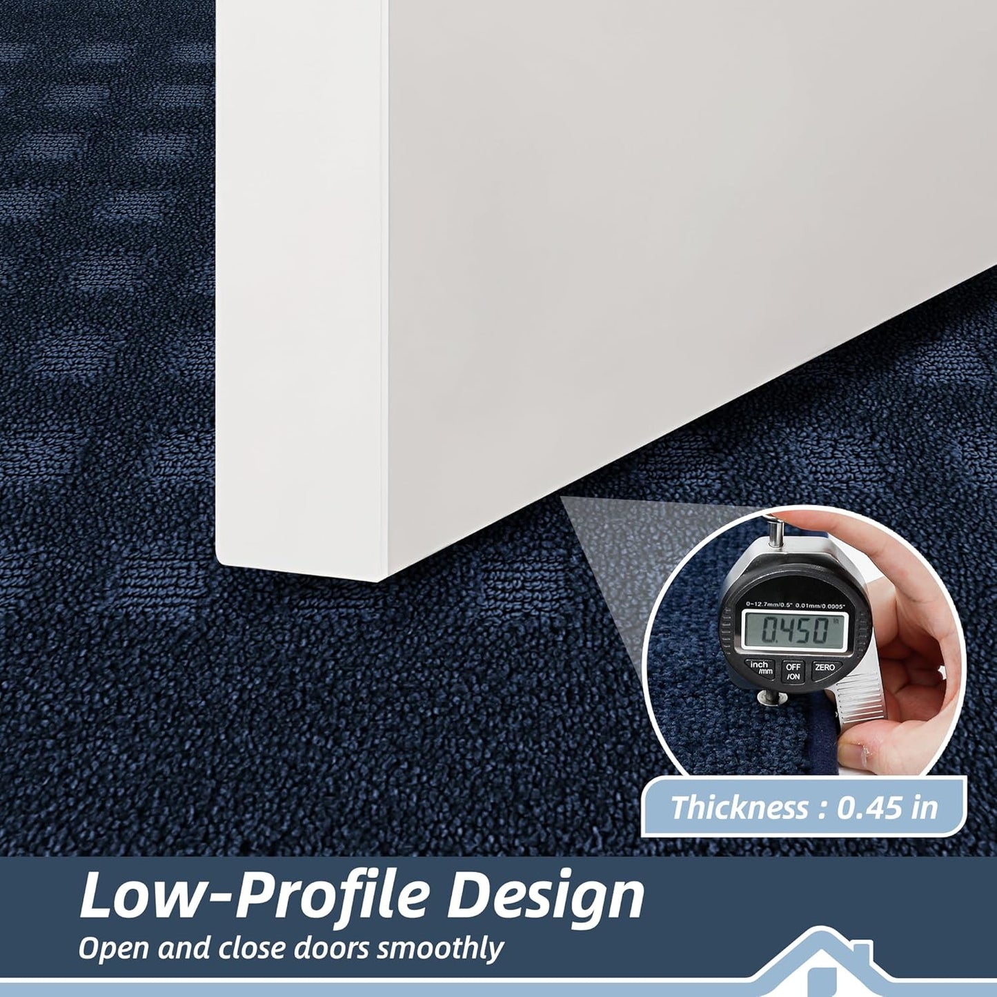 BEQHAUSE Waffle Door Mats Indoor 20"x32", Dog Mat for Muddy Paws Absorbent and Dirt Resist Floor Mats Non-Slip Washable Rugs for Entryway, Welcome Mat for Front Back Door, Muddy Wet Shoes, Navy Blue