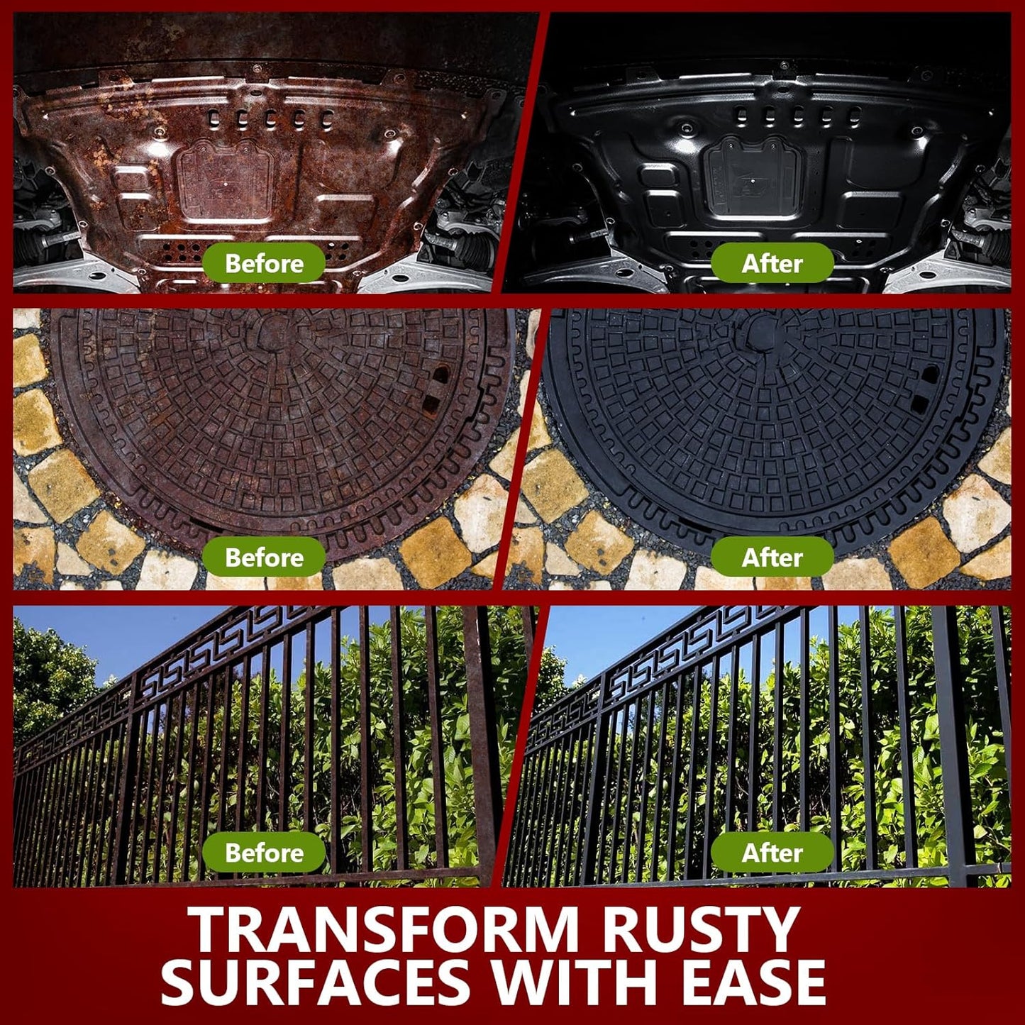 Rust Converter & Metal Primer, 141 Fl Oz Black Rust Inhibitor Paint for Metal, Automotive Rust Reformer, Industrial Grade Water Based, Heat Resistance & UV Resistant