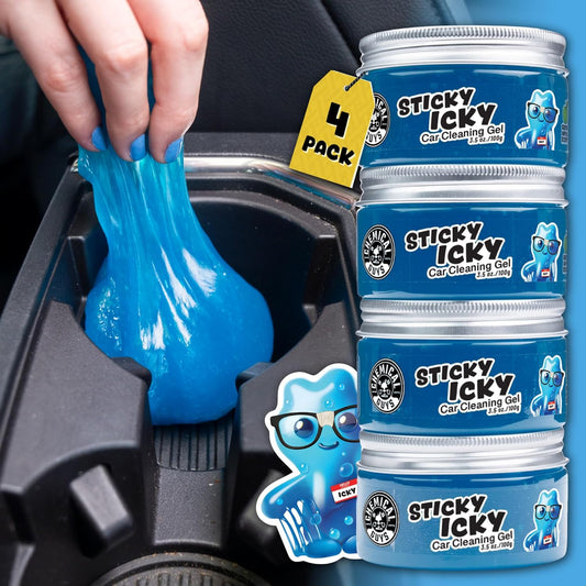 Chemical Guys Sticky Icky Car Cleaning Gel, Green Apple Scent - Detailing Gel for Vents, Keyboards, and More, 100g, 4 Pack