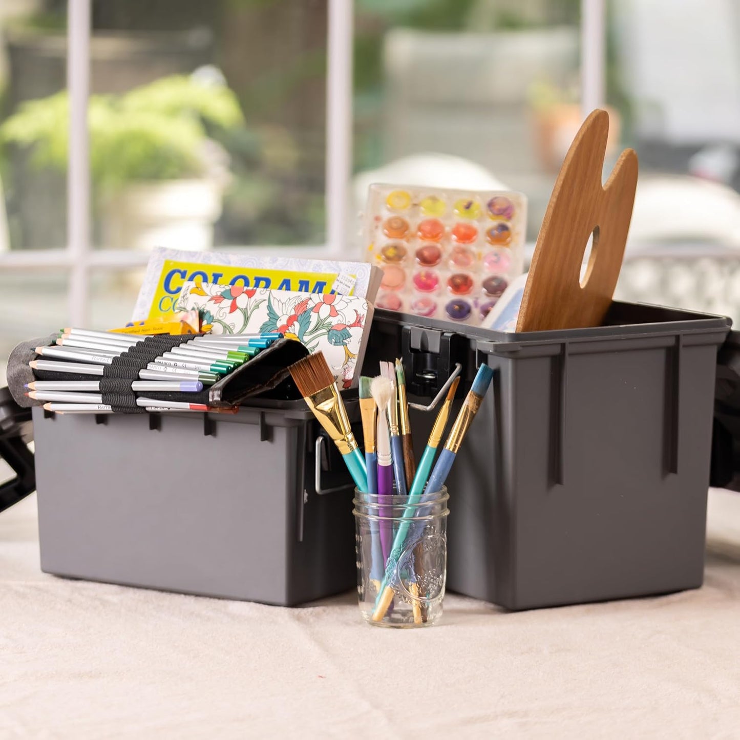 Sheffield 12755 Storage Bins With Lids, 2-Pack Stackable Storage Bins, Made in USA, Lockable and Water-Resistant Containers with Lids, Plastic Containers for Home, Classroom, and Dorm