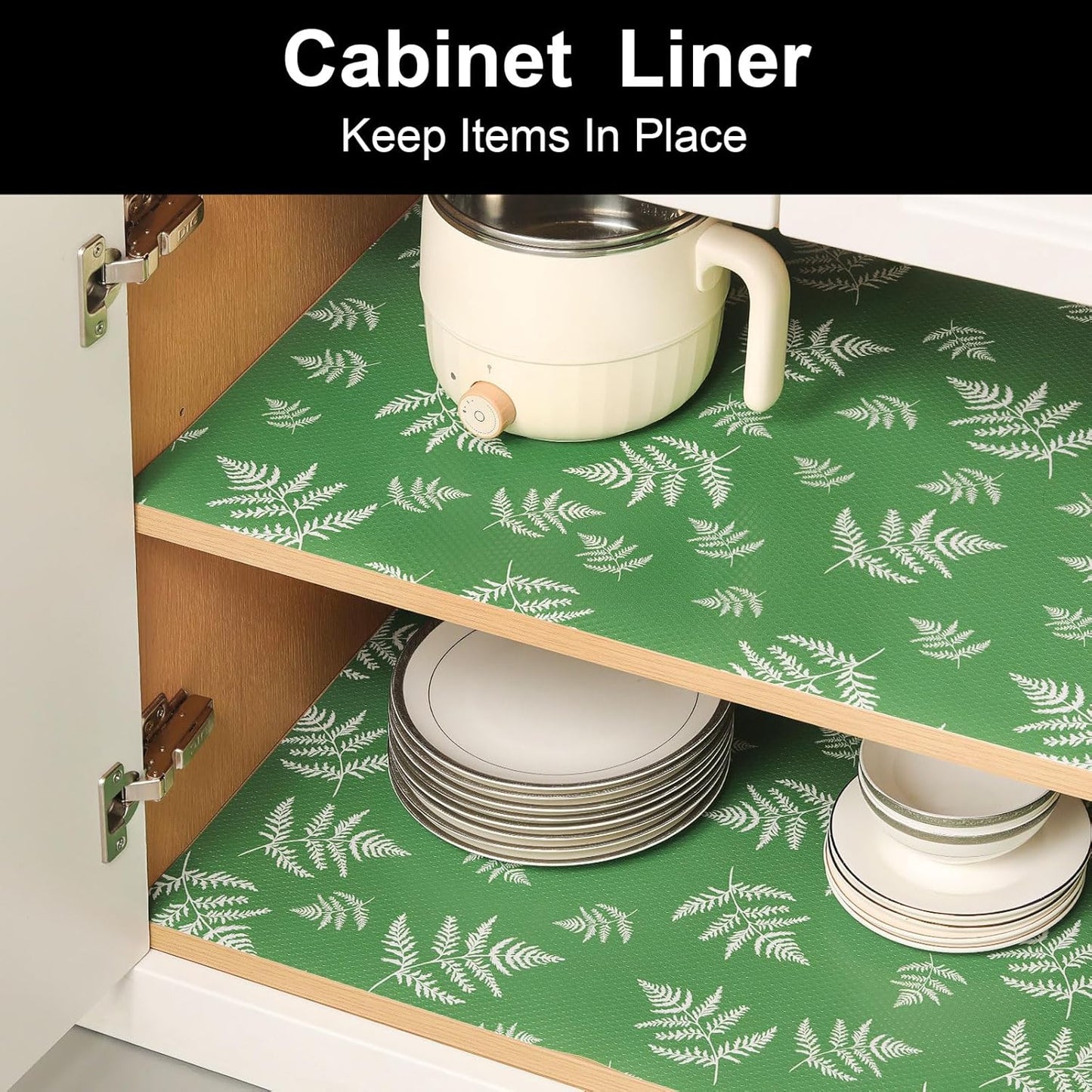 Cooyes Shelf Liner Drawer Liners, Shelf Liners for Kitchen Cabinets, Non Adhesive Cabinet Liner, EVA Waterproof Non-Slip Refrigerator Liners for Kitchen, Drawer