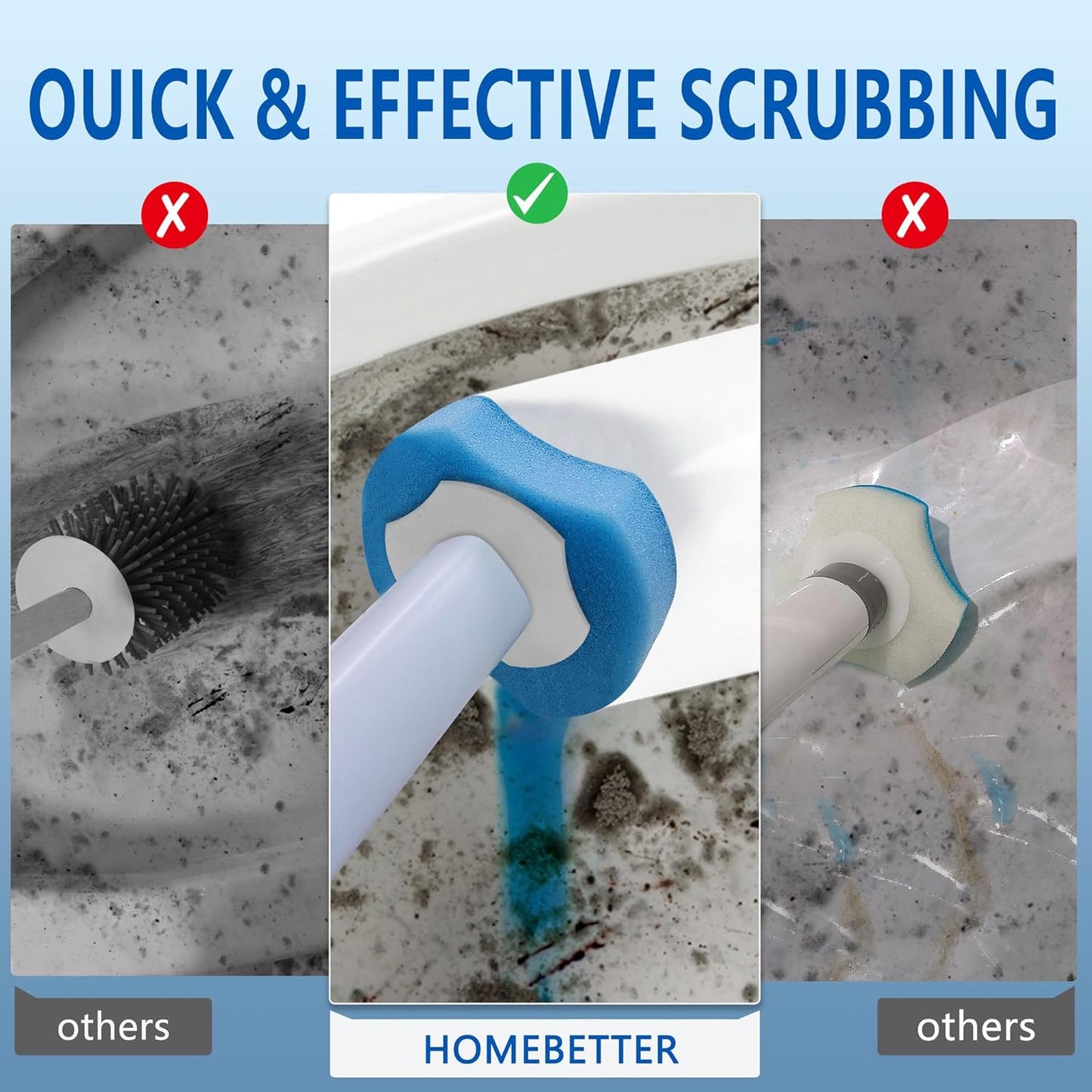 Disposable Toilet Brush with 112 Refills, Toilet Bowl Wand and Holder, White Toilet Cleaning Brush, Toilet Bowl Wand Kit Wall-mounted, Toilet Brush Refill for Efficient and Deep Scrub Toilet.