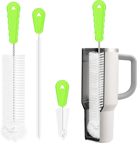 Bottle Brush Cleaner Set of 3, Long Handle Water Bottle & Straw Cleaner Brushes for Washing Tumblers, Baby Bottles, Cup Lid Cleaning Brush