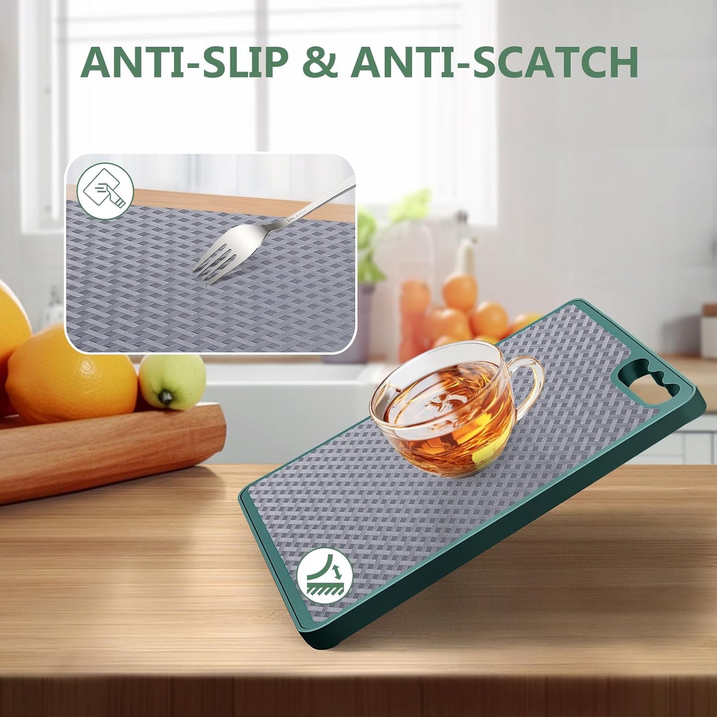 Shelf Liners, Non-Adhesive Drawer Liner, Waterproof & Oil-Proof Kitchen Cabinet Cupboard Liner Plastic EVA Material BPA Free Fridge Liner Mats Paper Protector for Shelves (Grey/20in x 240in)