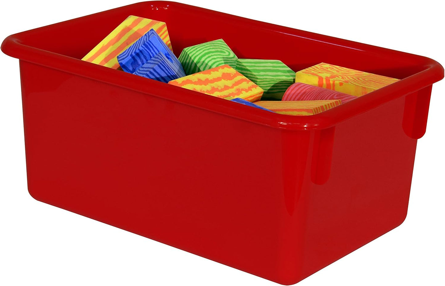Wood Designs Cubby Storage Bin, Heavy Duty Plastic Containers for Kids Assorted Cubby Tray Set of 10