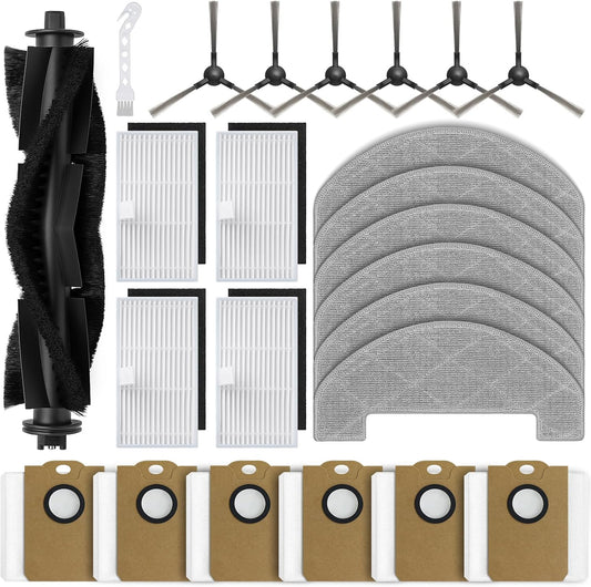 Bluevisk MS1 MAX Replacement Parts for For MONSGA MS1 MAX Robotic Vacuum Cleaner Parts with 1 Roller Brush, 4 HEAP, 6 Mop, 6 Dust Bags, 6 Side Brushes, 1 Clean Brush