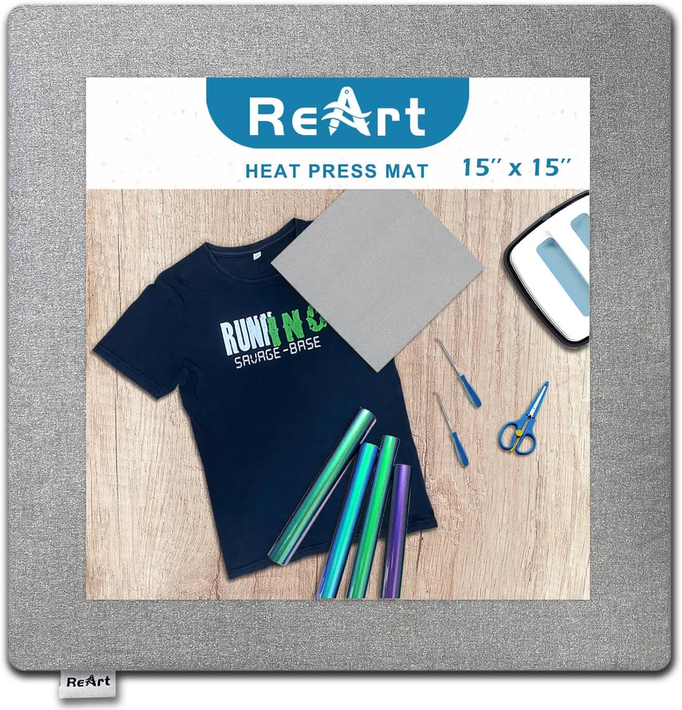 ReArt 15" x 15" Heat Press Mat for Cricut Easypress Both Sides Applicable - Mat for Heat Press Machines and HTV and Iron On Projects