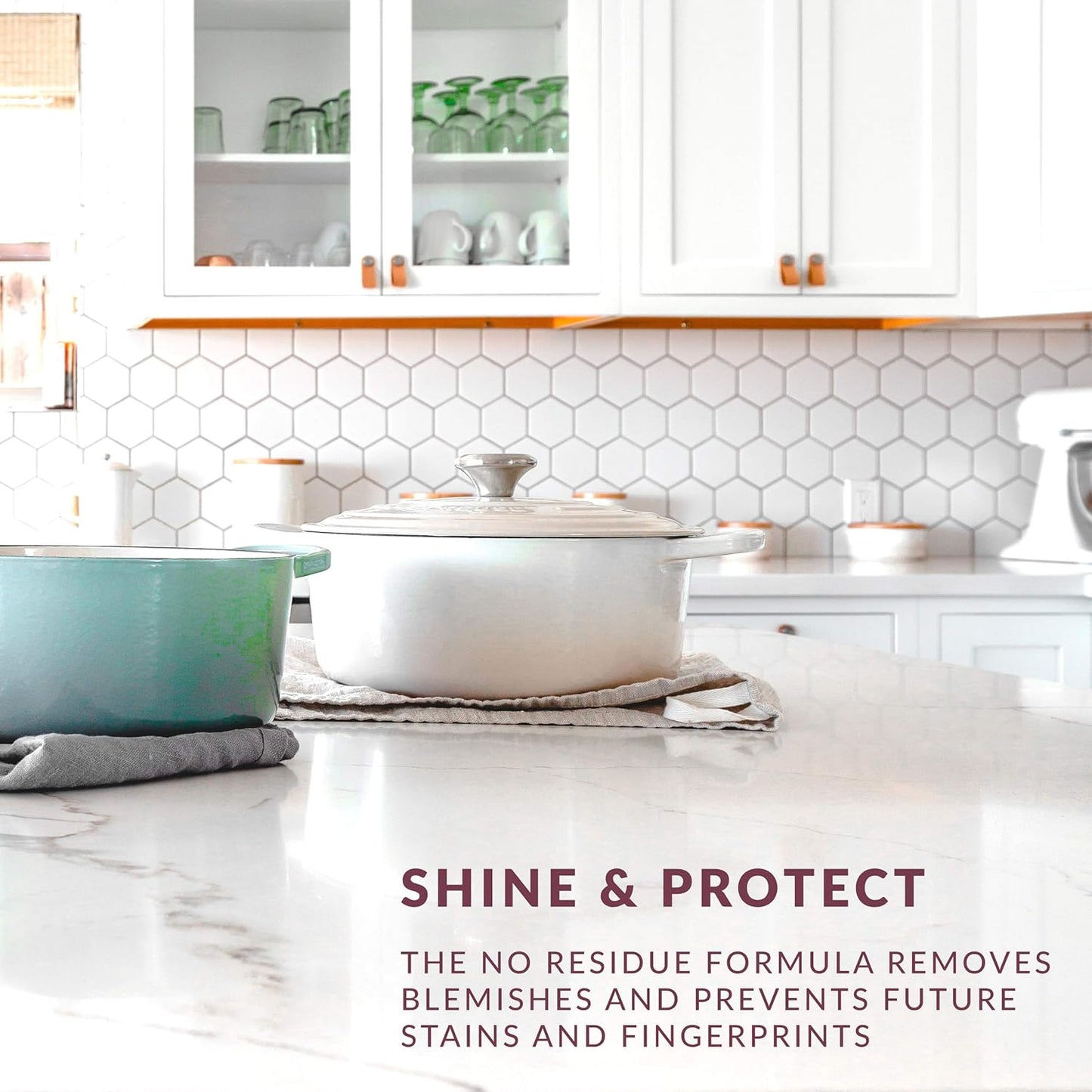 HOPE'S Countertop Restoration Polish, Streak-Free Kitchen Counter Cleaner, No Buildup on Countertops, Quartz, Marble, Corian, Composite, and Granite Polish, 8 Fl Oz, Pack of 4