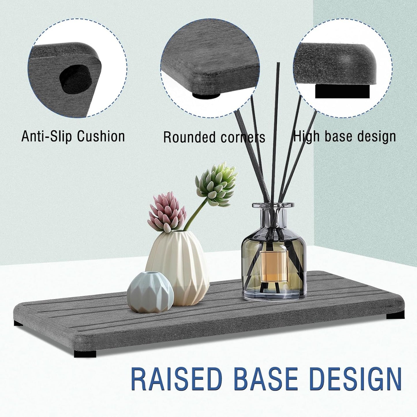 3PCS Water Absorbing Stone Tray, Fast Drying Stone Sink Tray, Stones Soap Trays, Water Absorbent Diatomite Trays, Diatomite Coasters for Kitchen Sink Bathroom Counter, Hand Soap Dish & Holders