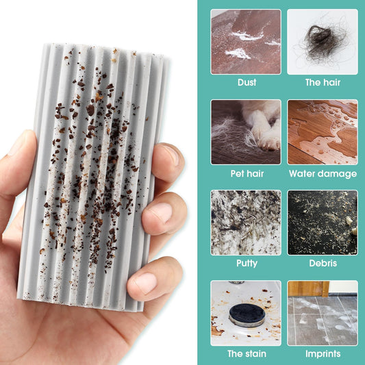 6 Pack Damp Dusting Sponge Duster, Grey Dust Cleaning Sponge, Reusable Household Cleaning Sponge Tool for Blinds, floorboards, Fan Blades, Vents, Glass, Railings, Mirrors