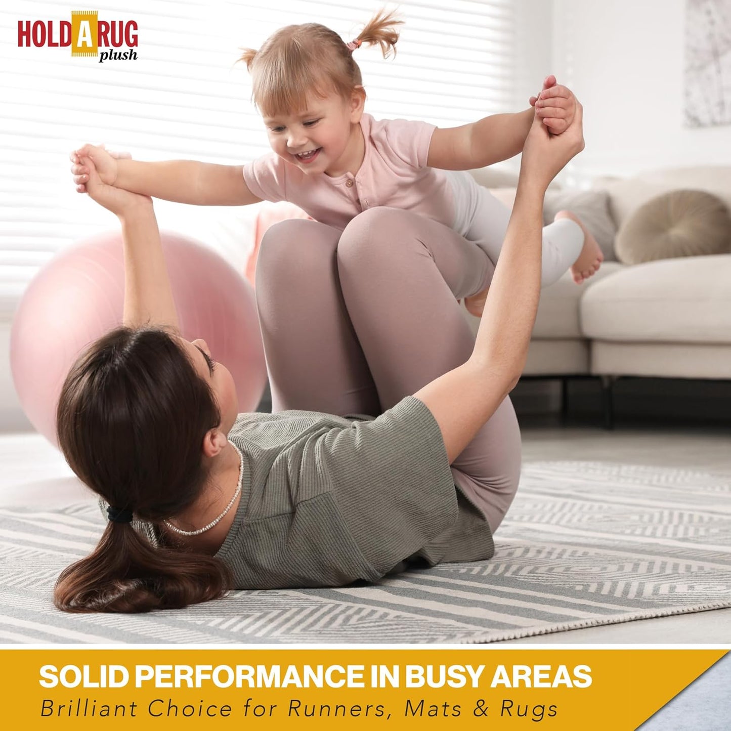 Hold-a-Rug Plush 8' x 10' Nonskid, Nonslip Rug Pad, Reversible Gripper, ¼ Thick, Safe for All Floors and Carpet, Keep Area Rugs Secure
